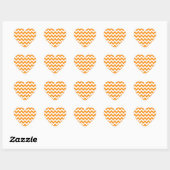 Donker Oranje Zigzag Hart Sticker (Vel)