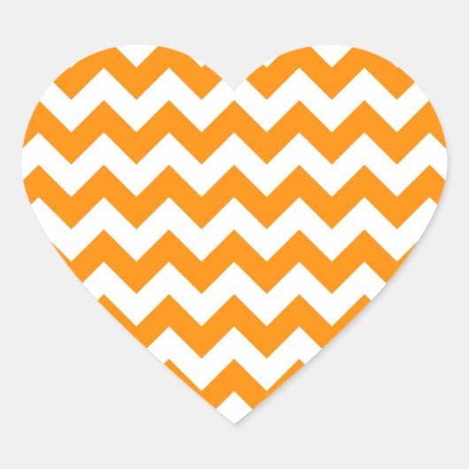Donker Oranje Zigzag Hart Sticker (Voorkant)