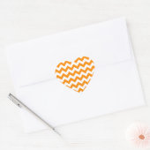 Donker Oranje Zigzag Hart Sticker (Envelop)
