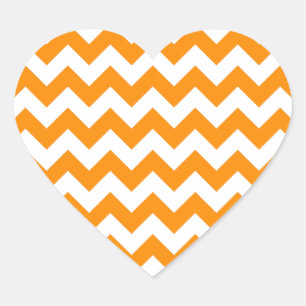 Donker Oranje Zigzag Hart Sticker