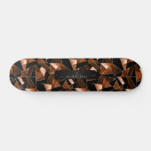 Donker Oranje, zwart en goudgroen Abstract patroon Persoonlijk Skateboard (Horizontaal)
