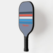 Donker  over striping met naam pickleball paddle (Links)