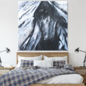 donker paard canvas afdruk (Insitu (Slaapkamer))