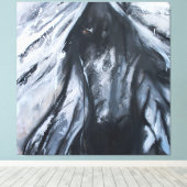 donker paard canvas afdruk (Insitu (Houten vloer))