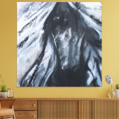 donker paard canvas afdruk (Insitu (Woonkamer))