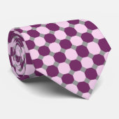 Donker Paars en roze Octagon Stropdas (Opgerold)