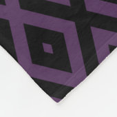 Donker paars en zwart diamantpatroon fleece deken (Hoek)