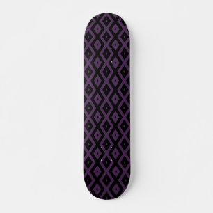 Donker paars en zwart diamantpatroon persoonlijk skateboard