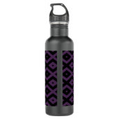 Donker paars en zwart diamantpatroon waterfles (Achterkant)