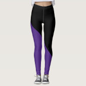 Donker Paars en zwart Leggings (Voorkant)