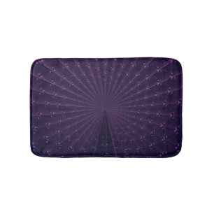 Donker Paars Fractal Peacock Feather Patroon Badmat
