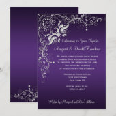 Donker Paars met zilveren zilveren zeven 25e Kaart (Voorkant / Achterkant)