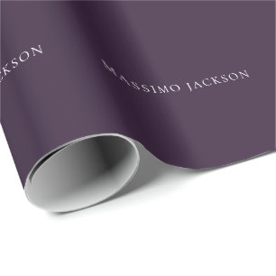 Donker Paars Minimalistisch Eenvoudig Modern Cadeaupapier