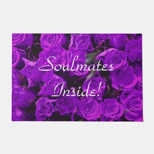 donker paars Roos collage Deurmat (Voorkant)