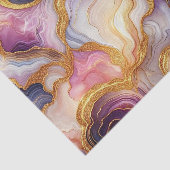 Donker Paars Roze Goud Marmer Tissuepapier (Detail)