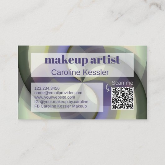 Donker Paars zwart Bleek groen Abstract kunstpatro Visitekaartje (Achterkant)