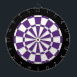 Donker Paars zwart en wit Dartbord<br><div class="desc">Donkere Paarse zwarte en witte dartboard</div>