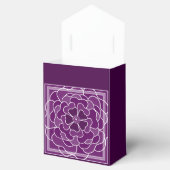 Donker paarse abstracte bloemmotief bedankdoosjes (Geopend)