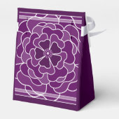 Donker paarse abstracte bloemmotief bedankdoosjes (Achterkant)