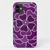 Donker paarse abstracte bloemmotief Case-Mate iPhone case (Achterkant)