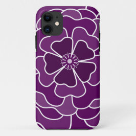 Donker paarse abstracte bloemmotief Case-Mate iPhone case