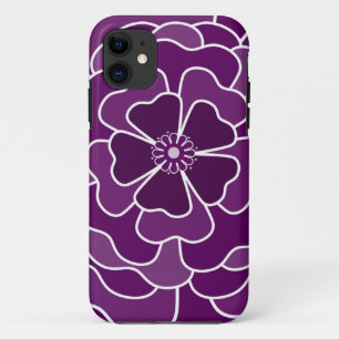 Donker paarse abstracte bloemmotief Case-Mate iPhone case