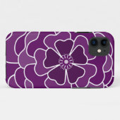 Donker paarse abstracte bloemmotief Case-Mate iPhone case (Achterkant (horizontaal))