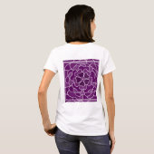 Donker paarse abstracte bloemmotief t-shirt (Achterkant volledig)