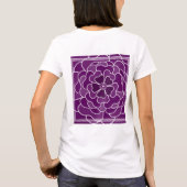Donker paarse abstracte bloemmotief t-shirt (Achterkant)
