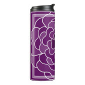 Donker paarse abstracte bloemmotief thermosbeker (Gedraaid links)