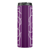 Donker paarse abstracte bloemmotief thermosbeker (Achterkant)