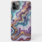 Donker Paarse Blauwgroen Blauw Goud Marmeren Kunst Case-Mate iPhone Case (Achterkant)