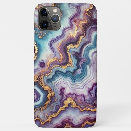 Donker Paarse Blauwgroen Blauw Goud Marmeren Kunst Case-Mate iPhone Case (Achterkant)