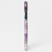 Donker Paarse Blauwgroen Blauw Goud Marmeren Kunst iPhone Hoesje (Linkerkant)