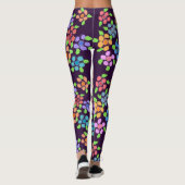 Donker Paarse bloeiende Leggings (Achterkant)