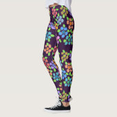 Donker Paarse bloeiende Leggings (Links)