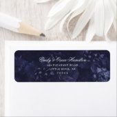 Donker Paarse Bloem Gothic Boho Retouradres Etiket (Insitu)