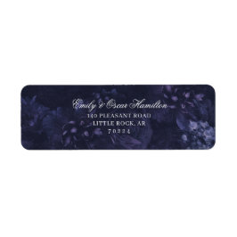 Donker Paarse Bloem Gothic Boho Retouradres Etiket