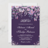 Donker Paarse bloemblaadje islamitisch moslim brui Kaart (Voorkant)