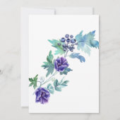 Donker Paarse Bloemen Botanische 100ste Verjaardag Kaart (Achterkant)