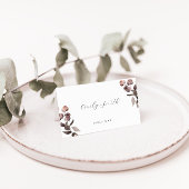 Donker Paarse Bloemen Gevouwen Trouwplaats Kaart Plaatskaartje