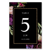 Donker Paarse Bloemen Moody Wedding Kaart (Voorkant)