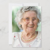 Donker Paarse bloemfoto 100ste verjaardagsfeestje Kaart (Achterkant)