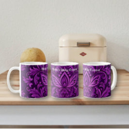 Donker Paarse Brocade (enkel patroon) Koffiemok