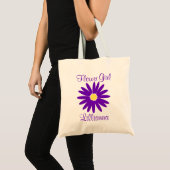 Donker Paarse Daisy met Tekst Tote Bag (Voorkant (product))