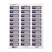 Donker Paarse Dragonfly Trouwadres Etiket (Full Sheet)