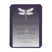 Donker Paarse Dragonfly Wedding Magneet (Verticaal)