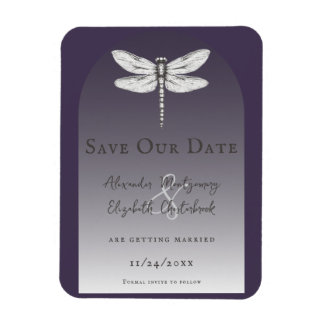 Donker Paarse Dragonfly Wedding Magneet