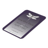 Donker Paarse Dragonfly Wedding Magneet (Linkerzijde)