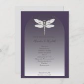 Donker Paarse Dragonfly Wedding Programma (Voorkant / Achterkant)